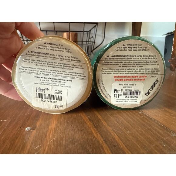 NWOT Pier 1 Imports Pillar Candle Bundle (2): Lavender & Enchanted Paradise - Picture 5 of 5